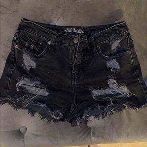 Wild fable destroyed high rise Jean shorts